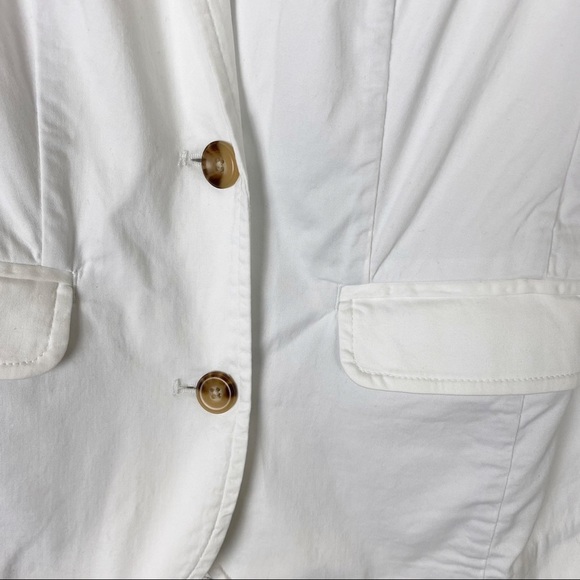L.L. BEAN White Brushed Cotton Casual 2-Button Blazer Jacket XS Summer - Picture 4 of 13